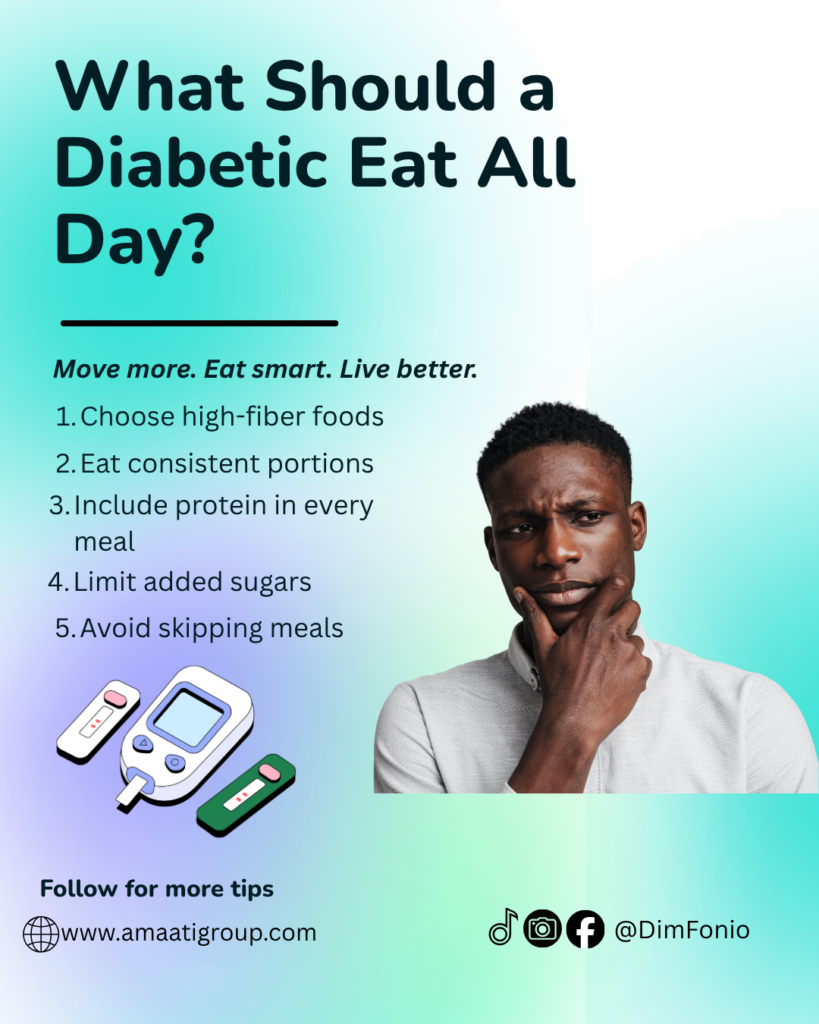 What should a Diabetic eat all day?